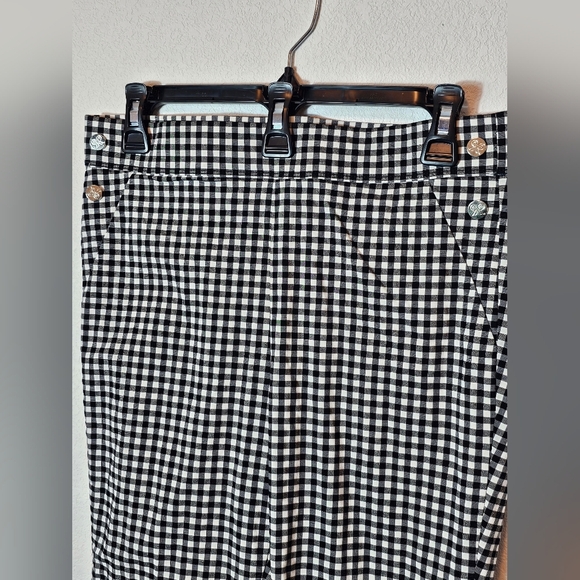 Rafaella Black and White Checkered Ankle Pants Women's Size 10 - Picture 5 of 8